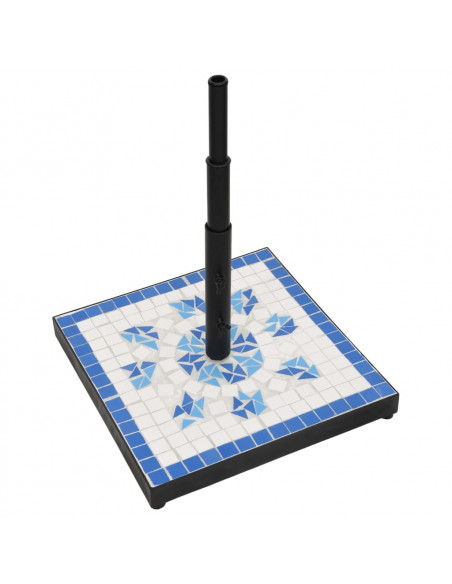 Base per Ombrellone Blu e Bianco Quadrata 12 kg