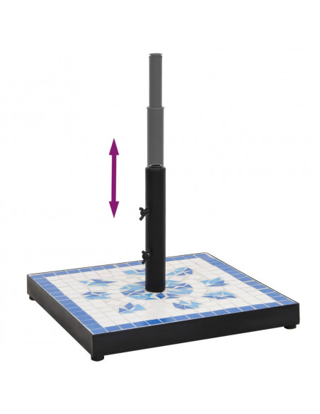 Base per Ombrellone Blu e Bianco Quadrata 12 kg