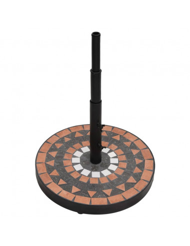 Base per Ombrellone Terracotta e Bianco Rotonda 12 kg