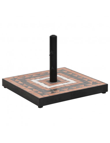 Base per Ombrellone Terracotta e Bianco Quadrata 12 kg