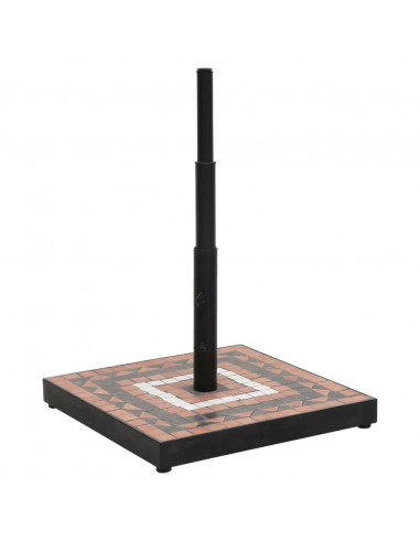 Base per Ombrellone Terracotta e Bianco Quadrata 12 kg