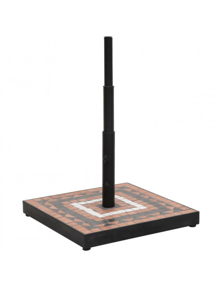 Base per Ombrellone Terracotta e Bianco Quadrata 12 kg