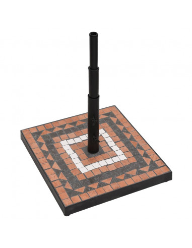 Base per Ombrellone Terracotta e Bianco Quadrata 12 kg