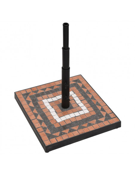 Base per Ombrellone Terracotta e Bianco Quadrata 12 kg
