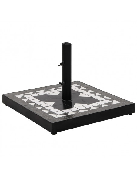 Base per Ombrellone Nero e Bianco Quadrata 12 kg