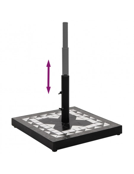 Base per Ombrellone Nero e Bianco Quadrata 12 kg