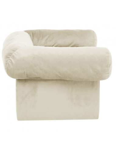 Divano per Cani con Cassetto Crema 75x50x38 cm in Peluche