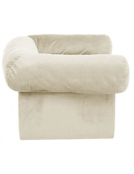 Divano per Cani con Cassetto Crema 75x50x38 cm in Peluche