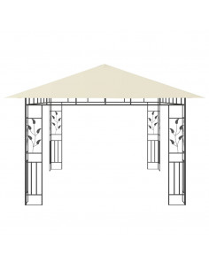 Gazebo con Zanzariera 4x3x2,73 m Crema 180 g/m²