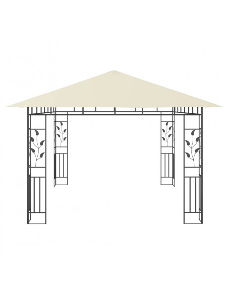 Gazebo con Zanzariera 4x3x2,73 m Crema 180 g/m²
