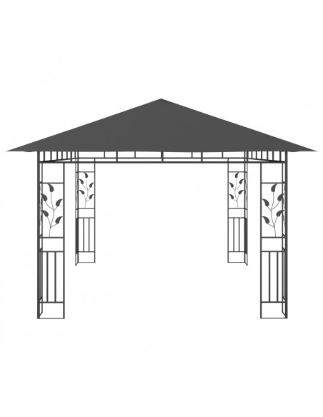 Gazebo con Zanzariera 4x3x2,73 m Antracite 180 g/m²