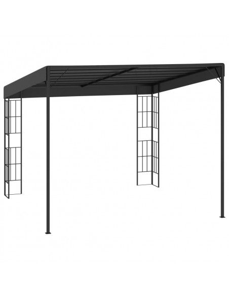 Gazebo a Parete 3x3 m Antracite in Tessuto