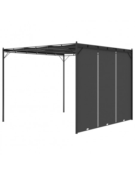 Gazebo da Giardino con Tenda Laterale 3x3x2,25 m Antracite