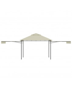 Gazebo con Tetto Doppio Estendibile 3x3x2,75 m Crema 180 g/m²