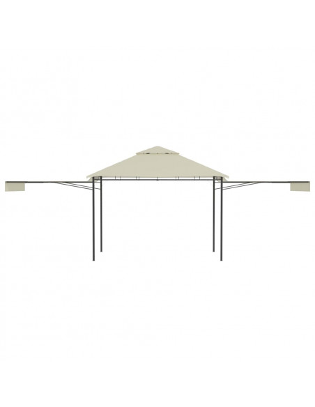 Gazebo con Tetto Doppio Estendibile 3x3x2,75 m Crema 180 g/m²