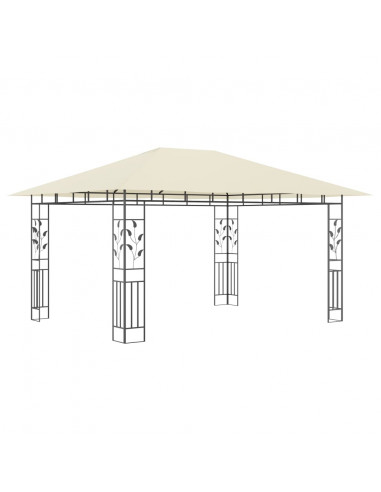 Gazebo con Zanzariera 4x3x2,73 m Crema 180 g/m²