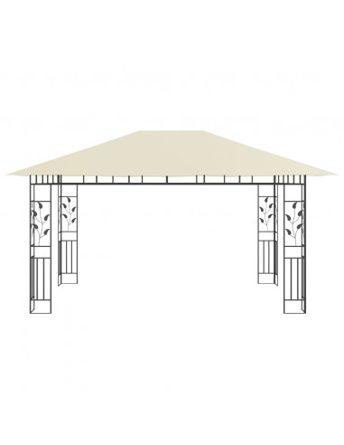 Gazebo con Zanzariera 4x3x2,73 m Crema 180 g/m²
