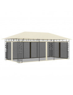 Gazebo con Zanzariera 6x3x2,73 m Crema 2
