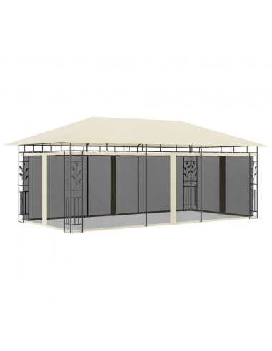 Gazebo con Zanzariera 6x3x2,73 m Crema