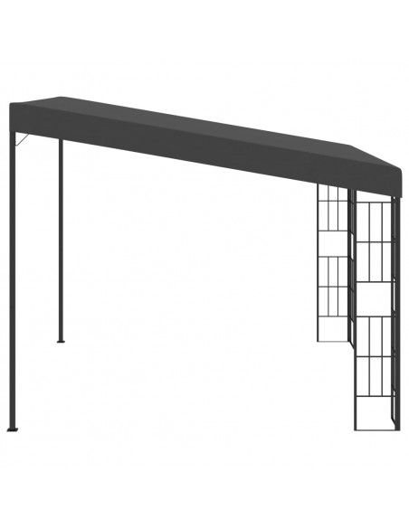 Gazebo a Parete 3x3 m Antracite in Tessuto