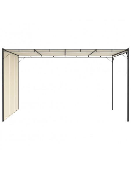 Gazebo da Giardino con Tenda Laterale 4x3x2,25 m Crema