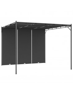 Gazebo da Giardino con Tenda Laterale 3x3x2,25 m Antracite 2