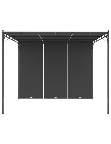 Gazebo da Giardino con Tenda Laterale 3x3x2,25 m Antracite