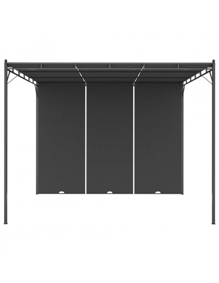 Gazebo da Giardino con Tenda Laterale 3x3x2,25 m Antracite