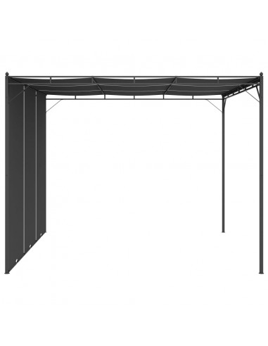 Gazebo da Giardino con Tenda Laterale 3x3x2,25 m Antracite