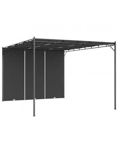 Gazebo da Giardino con Tenda Laterale 4x3x2,25 m Antracite