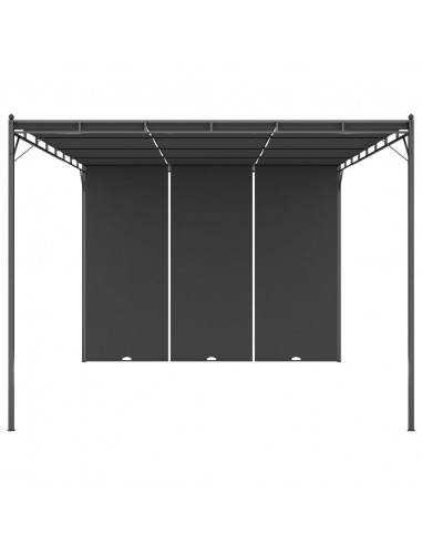 Gazebo da Giardino con Tenda Laterale 4x3x2,25 m Antracite