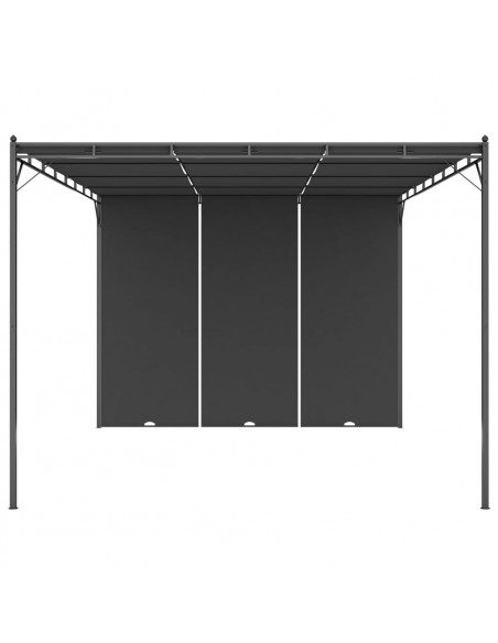 Gazebo da Giardino con Tenda Laterale 4x3x2,25 m Antracite