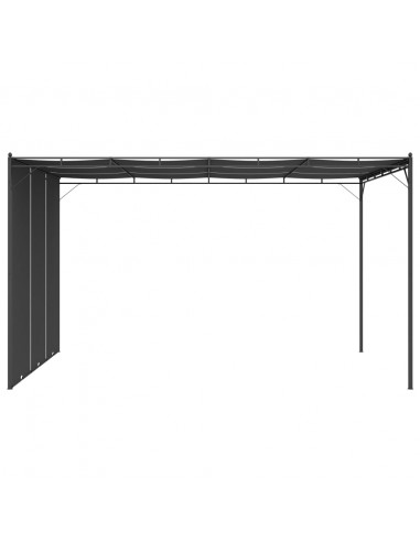 Gazebo da Giardino con Tenda Laterale 4x3x2,25 m Antracite