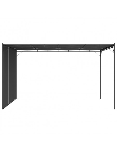 Gazebo da Giardino con Tenda Laterale 4x3x2,25 m Antracite