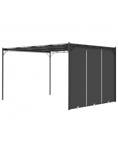 Gazebo da Giardino con Tenda Laterale 4x3x2,25 m Antracite