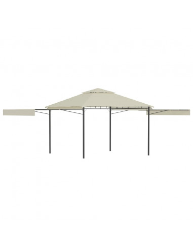 Gazebo con Tetto Doppio Estendibile 3x3x2,75 m Crema 180 g/m²