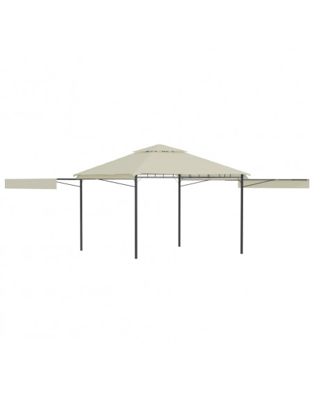 Gazebo con Tetto Doppio Estendibile 3x3x2,75 m Crema 180 g/m²