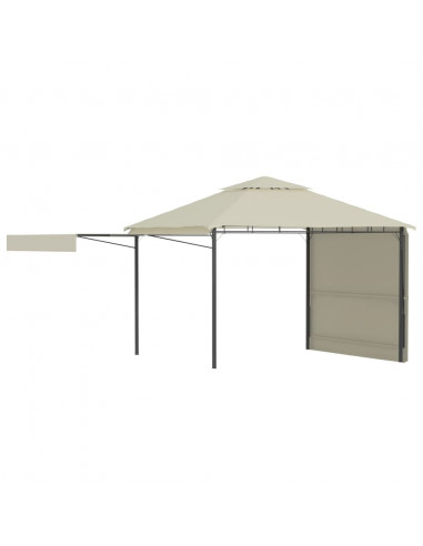 Gazebo con Tetto Doppio Estendibile 3x3x2,75 m Crema 180 g/m²