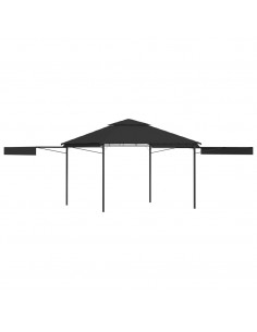 Gazebo Tetto Doppio Estendibile 3x3x2,75 m Antracite 180 g/m² 2