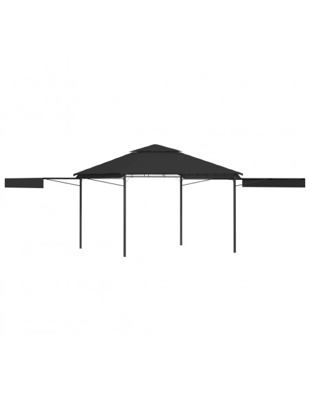 Gazebo Tetto Doppio Estendibile 3x3x2,75 m Antracite 180 g/m²