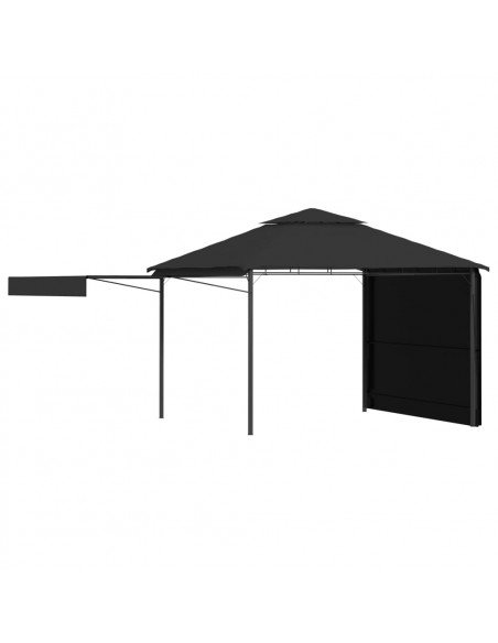 Gazebo Tetto Doppio Estendibile 3x3x2,75 m Antracite 180 g/m²