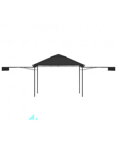 Gazebo Tetto Doppio Estendibile 3x3x2,75 m Antracite 180 g/m²