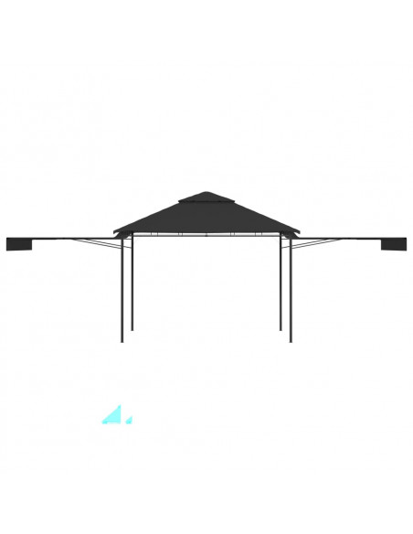 Gazebo Tetto Doppio Estendibile 3x3x2,75 m Antracite 180 g/m²