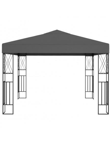 Gazebo 3x3 m Antracite in Tessuto