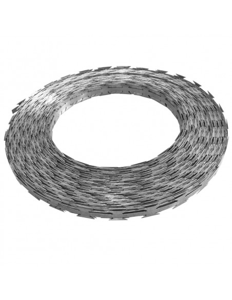 Filo Spinato Concertina con Lame in Acciaio Zincato 500 m
