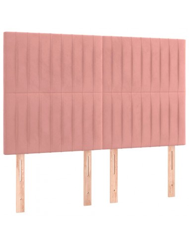 Giroletto con Testiera Rosa 140x190 cm in Velluto