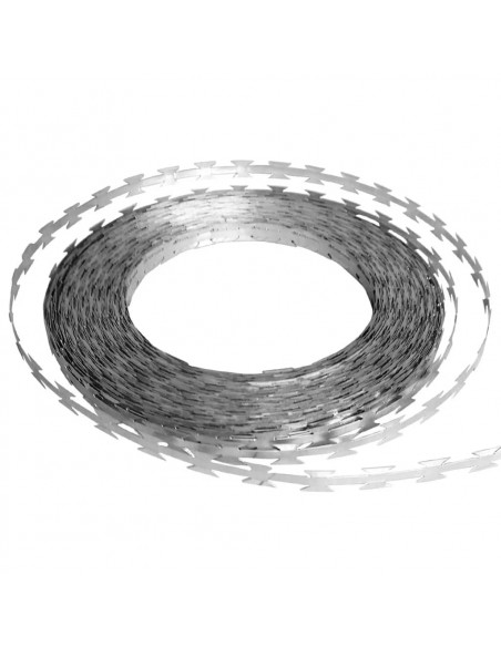 Filo Spinato Concertina con Lame in Acciaio Zincato 500 m