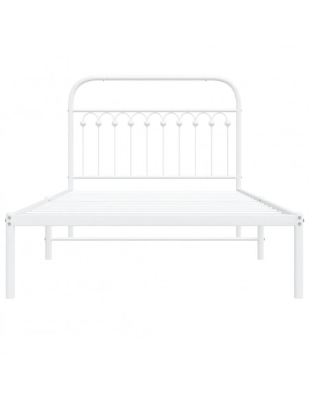 Giroletto con Testiera Metallo Bianco 107x203 cm