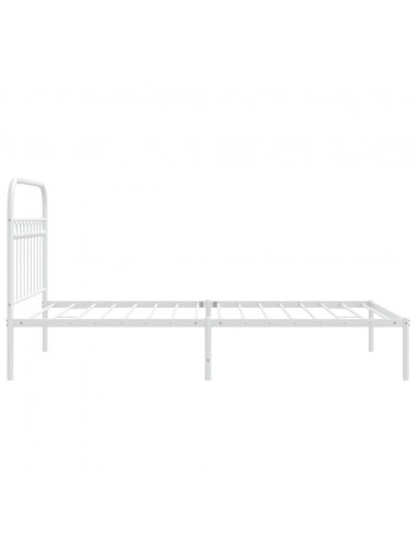 Giroletto con Testiera Metallo Bianco 107x203 cm