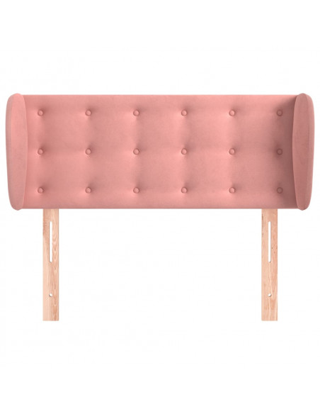 Testiera ad Orecchio Rosa 103x23x78/88 cm in Velluto